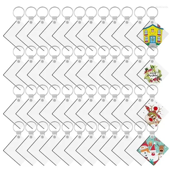 Schlüsselanhänger 180 Teile Sublimation Schlüsselbund -Blanks Doppelseite Wärmeübertragungsschmuck (quadratisch) einfach zu bedienen