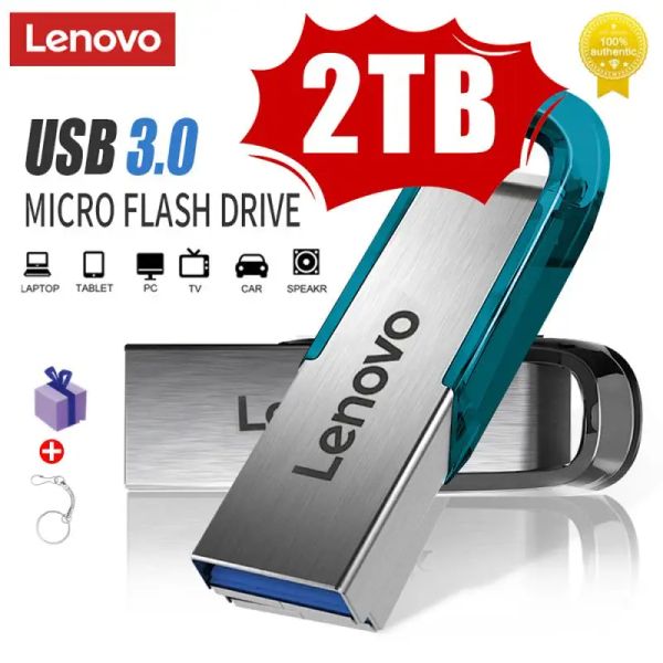 Адаптер Lenovo 2TB 1TB USB 3,0 Флэш -накопители 512 ГБ высокой скорости Pendrive 256 ГБ USB -диск 128 ГБ Memoria USB Flash Диск для компьютерных ноутбуков