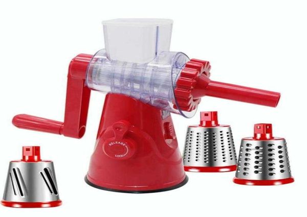 Macinacapazione a carne multifunzionale 4 in 1 Cutter di verdure manuali 430 Speratura della frutta e taglio della lama in acciaio inossidabile 2107065208868