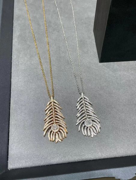 Colares de prata bouchero pluma de paon pavão penas de designer logotipo de luxo jóias finas diamante pave sinete anéis de casamento para casal criativo anel grande