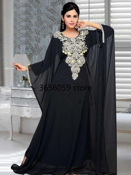 Roupas étnicas Marrocos vestido muçulmano mulheres abaya kaftans bordados vestidos noturnos para dubai peru islâmico manto longo femme vestidos