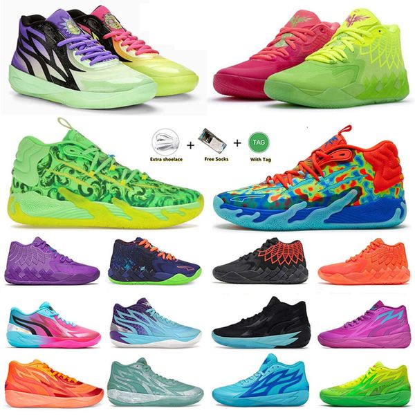 Designer 1.0 2.0 3.0 Sapatos de basquete Mans Rick e Morty Black Blast Purple Cat Galaxy Red Blast Queen City Blue Men Blue Outdoor Treinadores Esportes Sports 40-46