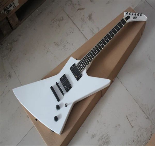 Guitarra nova chegada Explorer personalizado White Electric Guitar EMG Pickup MX250