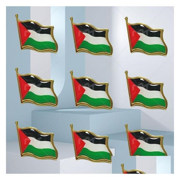 Party bevorzugt 50pcs Palästine Flagge Pin Brosche Land Nationales Emblem Abzeichen Revers Pins Metallabzeichen Dekorationen Drop Lieferung Home Garde Dhukh