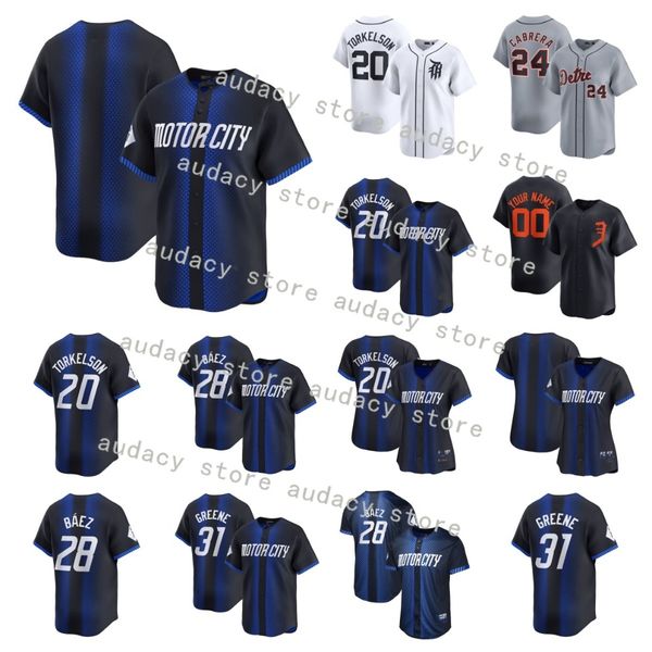 Spencer Torkelson 2024 City Connect Tigers Jersey Riley Greene Matt Vierling Javier Baez Jake Rogers Carson Kelly Meadows Zach McKinstry Vendita calda Miguel Cabrera