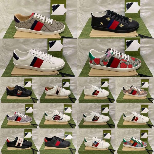 24 Italia Designer Sneakers Piattaforma di scarpe da uomo Basso Donne Scarpe Abbigliamento Casual Dreals Tiger ricamato Ace Bee White Green Red 1977s Stripes Sneaker da camminare da uomo da uomo