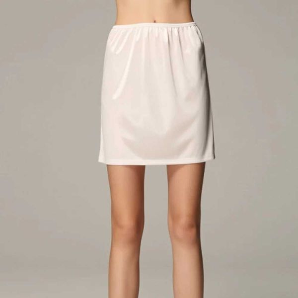 Saias íntimas invisíveis lish modal mini -saia feminina cueca meio liso de cetim meio liso Papticoat Rouphe q240507