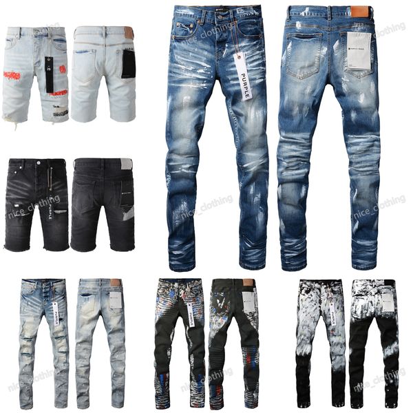 Lila Jeans Religion Hosen lila Marke Jeans Lila Loch Designer Männer Damen Jeans Top -Qualität Retro Streetwear Casual Jogginghose Punk Denim Shorts