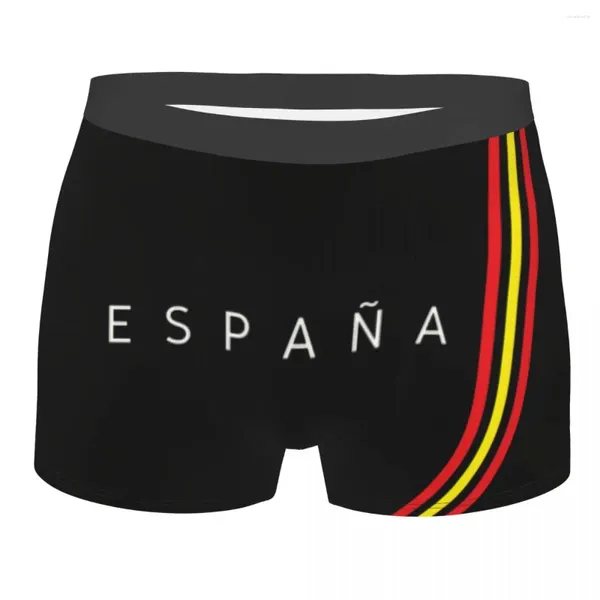 Cuecas shorts de boxe da bandeira da Espanha para homens 3D Male masculino Espanhol Pantrias Patriótica calcinha Briefs Breathbale