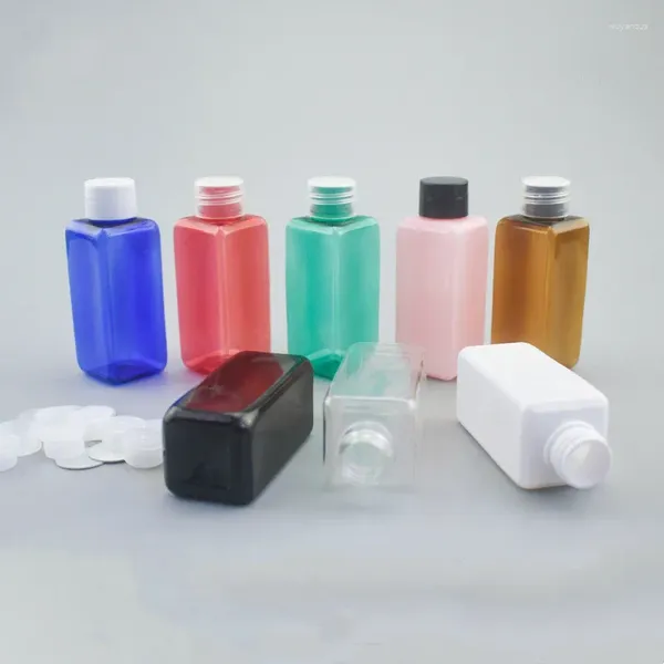 Бутылки для хранения 200 шт. Прозрачное квадратное пустое косметическое упаковочное мыло жидкое мыло с пластиковым белым/черным винтом