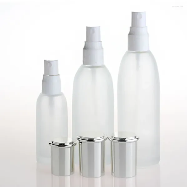 Speicherflaschen nachfüllbar gefrostete Glassprayflasche 120 ml leere Kosmetikverpackung 4 oz.Pumpe für Lotion Serum