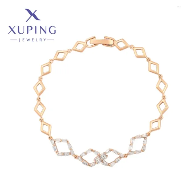 Pulseiras de link xuping jóias moda de estilo elegante forma de coração feminino cor de Natal feminina para festa de aniversário de festa de aniversário s00086732