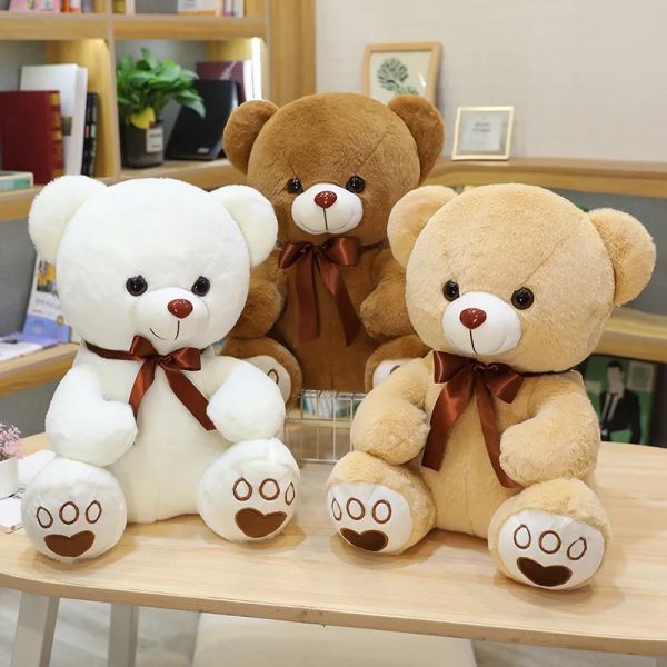 35cm SITE FOLA RIFBON RIFBON TEDDY BOLLY DOLL PLUSH GRANDE KAWAII HURGO Urso Puppet Puppet Puppet Gifts do Dia dos Namorados Para Presentes de Aniversário de Meninas