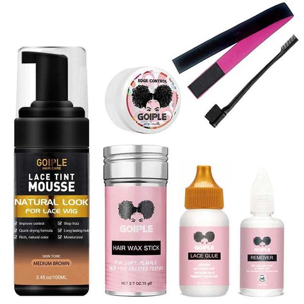 Pomades ceres renda goiplate colorido derretido camundongo adesivo para spray de peruca de espuma dianteira para colar gel de borda de cabelo gel mulheres preto bastão de cera lisa q240506