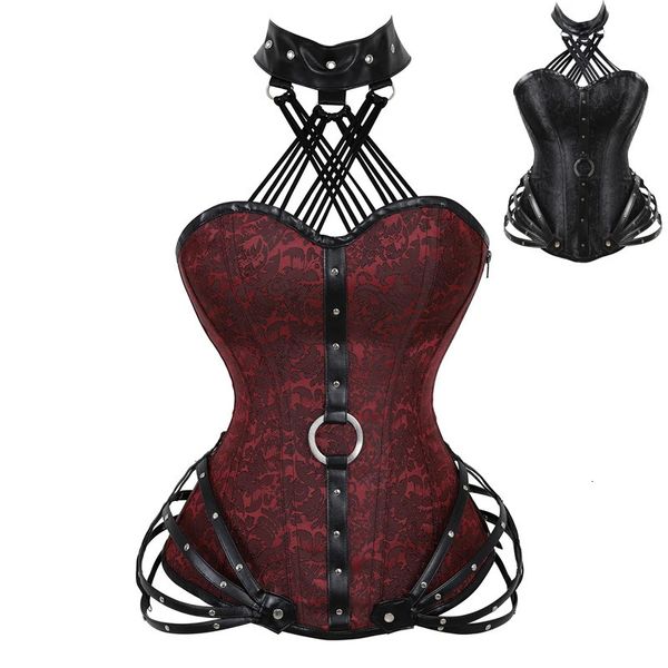 Donne Corset Acciaio Osso in acciaio sexy Slim Burlesque Satin Shaper Shaper Overbust Overbust Lace Upcorset Upcorset Corset Overbust Corset Plus size6xl 240428