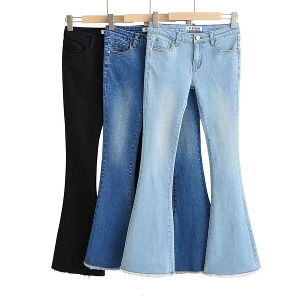 Corean Fashion Boyfriend Jeans for Women Denim Pantaloni vintage pantaloni bagliori Mom jeans Womans a bassa Rise jeans Skinny Black 240506