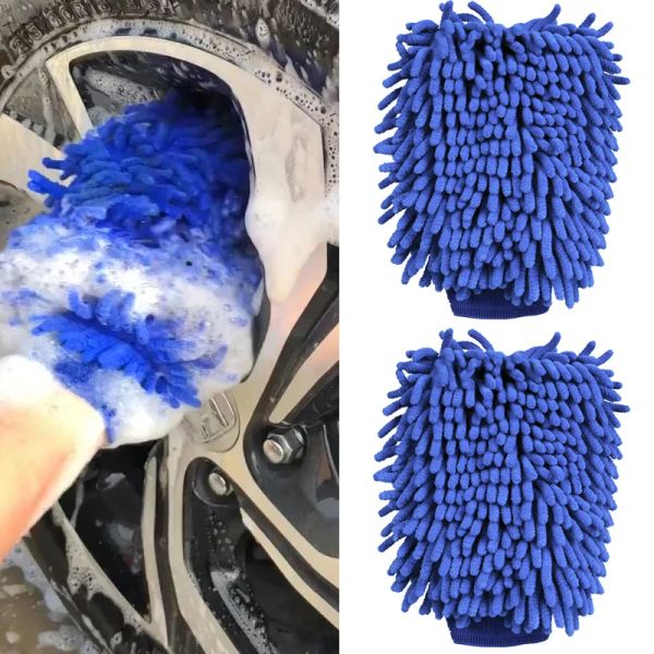 Luvas Toalhas de limpeza de carros Glove Microfibra macia chenille pano lavander