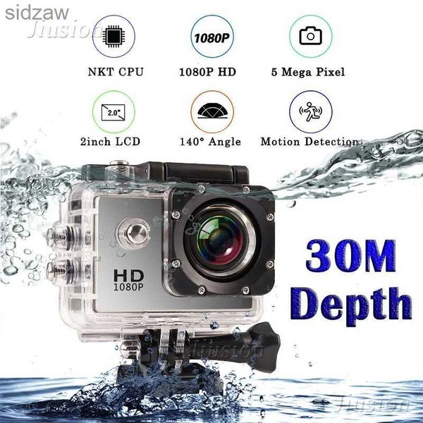 Mini câmeras de 30m de 30m à prova d'água Full HD 1080p Mini Sports Câmera de ação Câmera de ação ao ar livre Go Pro Pro 2 polegadas Capacete mini câmera DV DVR