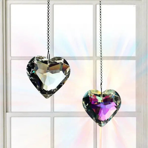 Gartendekorationen Kristall Herz Sonnenfänger Prismen Dekor 2pcs tragbare Glasanhänger für Autopflanze Weihnachtsbaum