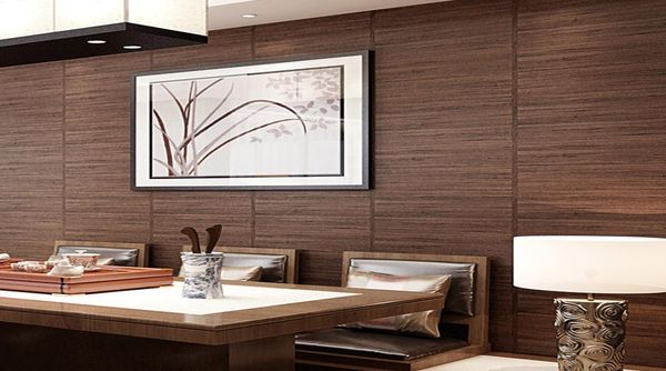 Chinesisch Retro Holz Grain TV TV Tapepapier Nachahmungs Stroh Japanisches Sushi Restaurant Wohnzimmer Schlafzimmer El Tee Tatami Wallpaper3515605