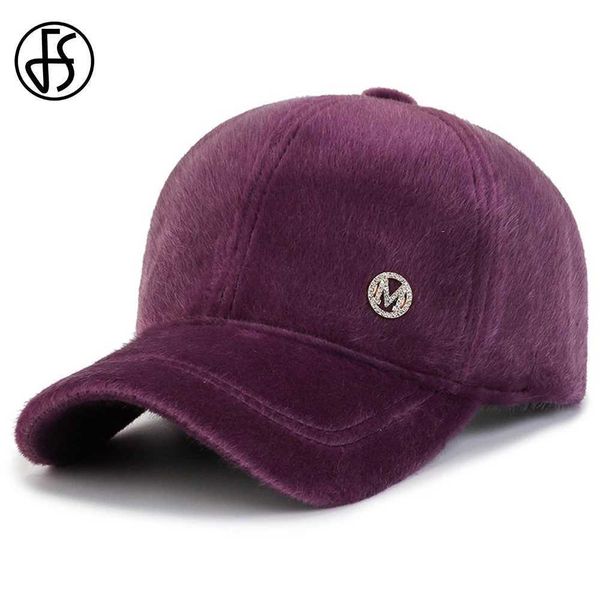 Capelli a sfera FS inverno tappi da baseball caldi per uomo marca di lusso da donne viola cappelli stradali per esterni peluche per camioncini per cappelli per camioncini mascolinos Y240507