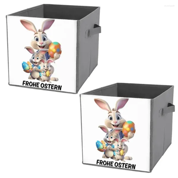 Serbatoio di stoccaggio serbatoio Happy Pasqua 15 Frohe Ostern Unisex Folleding Box Pust Proof Portatile Camera unica