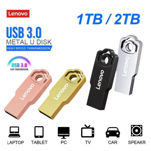 Adapter Lenovo Pen Drive USB 3.0 Flash -Festplattenschlüssel USB 2TB 1 TB USB Memory Flash Memory Card kreative Geschenke für Laptop/TV/Auto kostenloser Versand