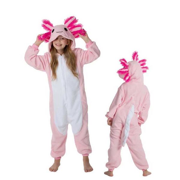 PAJAMAS Childrens Pink Newt Cute Carunone Ruole giocando a un pezzo PAJAMAS Childrens Animal Piggy Halloween Boys and Girls Kigurumi Anime Pajamasl2405