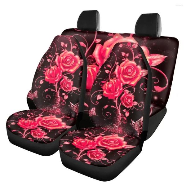 Автомобильные сиденья крышки Ombre Pink Rose Pattern Pattern спереди задней крышки набор автоматической интерьер запасные части высококачественная промываемая промальная установка