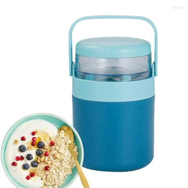 Garrafas de armazenamento Salada Recipiente de copo de iogurte porca de suco de suco caneca vaso de cereal com alça dinkware suprimentos acessórios de cozinha doméstica