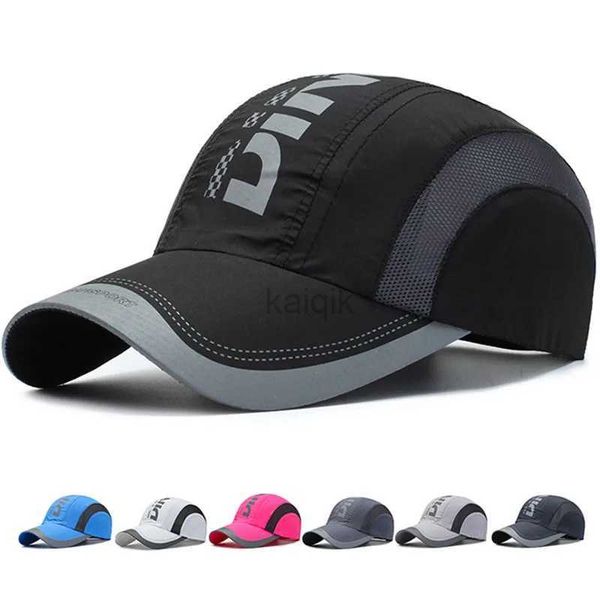 Caps de bola 2024 Novos homens de beisebol Summer Men Cap Sport Running Quick Secy Hat Women Fashion Fashion Caps de golfe ajustáveis para macho Snapback Cap D240507