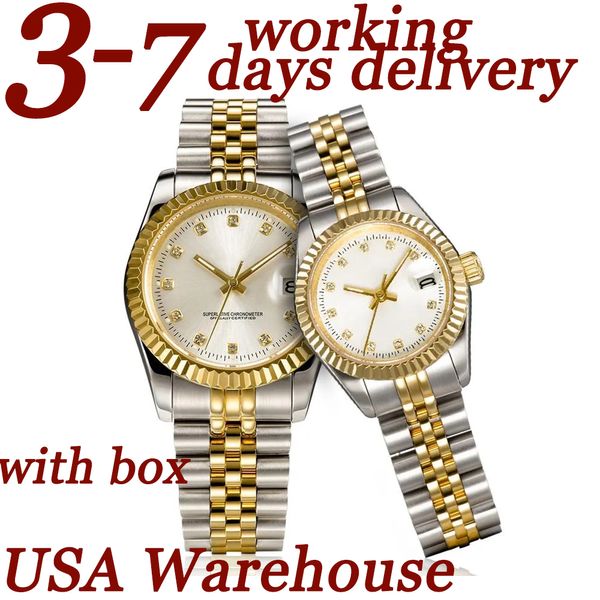 Guarda Mens Automatic Goldwatch Womenwatch completo in acciaio inossidabile in acciaio inossidabile impermeabile coppie classiche luminose orologi da polso Montre de Luxe 41/36/28mm