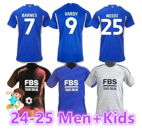 24 25 Maglie da calcio Leicester Barnes Tielemans a casa Vardy Maddison Iheanacho Ayoze Ndidi Daka Lookman City Home 2024 25 Vardy Football Uniforms Men Kdis Kit889