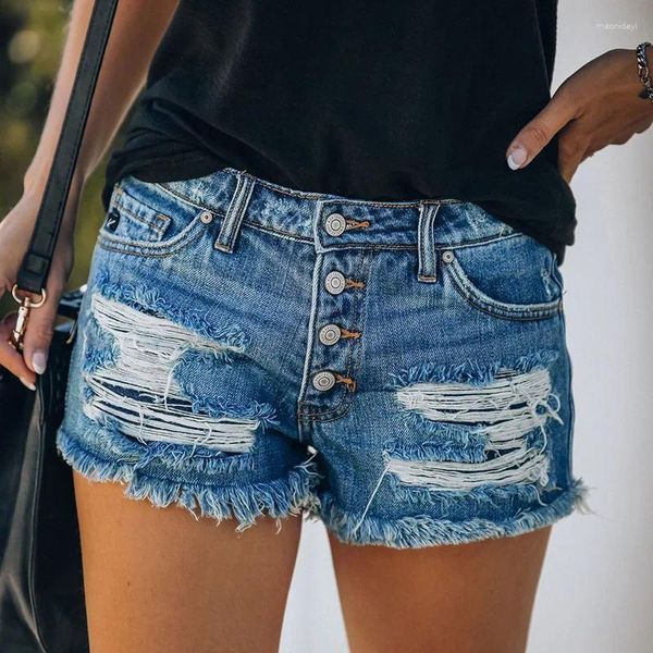 Jeans feminino verão shorts mini -dama sexy ripped boate stripper calça jeans de jeans cortada de streetwear casual