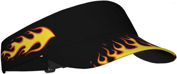 Berets Brennen Flammen Feuerdruck Visierkappe Sonnenhut für Männer Männer Teenager Sport Strand Tennis Golf laufen verstellbar