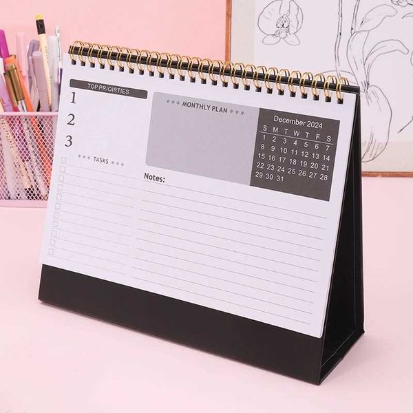 Kalender 2024 Einfacher englischer Schreibtisch Kalender Zeitmanagement Daily Weekly Scheduler Planer Agenda Organizer Desktop -Kalender Schreibweichung