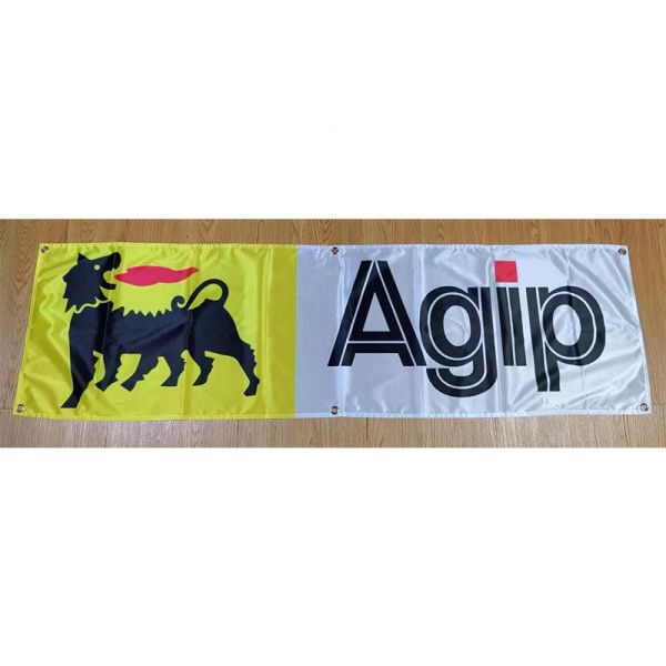 Аксессуары 130GSM 150D Материал AGIP Oil Banner 1,5 фута*5 футов (45*150см) Размер рекламного декора YHX271