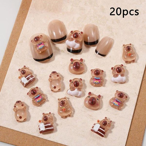 Nagelkunst Dekorationen süße Capybara -Flecken DIY Harzschmuckzubehör Accessoires Cartoon Aufkleber Dekoration Ornament Maniküre für Mädchen Geschenk