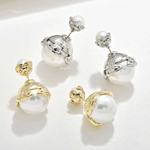 Giappone e Corea del Sud Ventatile Orecchini Saturno Pearl Business Business Dowager SATUNT SAURN Wear Wearh Weark 727376