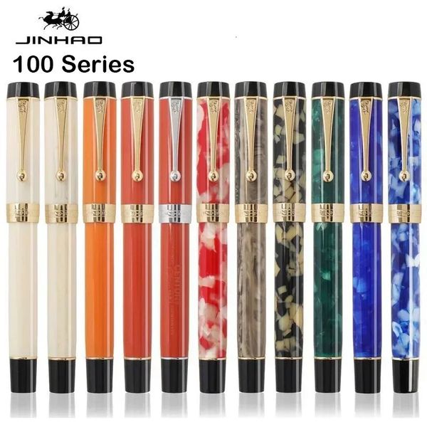 Jinhao 100 Centennial Reçine Çeşmesi Kalem Nib Fine 18kgp Altın Klip Ofis Hediye Kalem Kurtarıcı Okul Malzemeleri PK 9019 240425