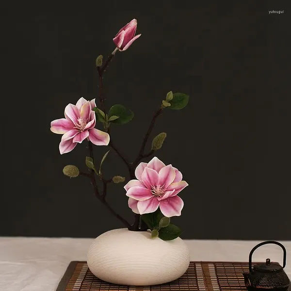 Dekorative Blumen chinesischer Stil Magnolien Simulation Bouquet Wohnzimmer Dekoration Couchtisch Foyer Blumenschmuck