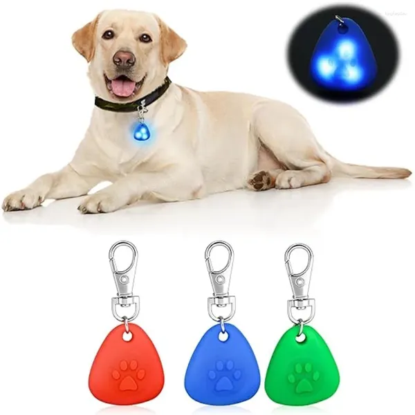 Clip collari per cani sul collare a led silicone tag luce impermeabile di sicurezza impermeabili luci di camminata per gatto da campeggio all'aperto