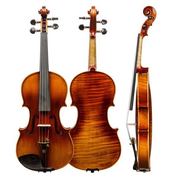 Violino avanzato v08c in stile barocco a abetino solido a fiamma acero