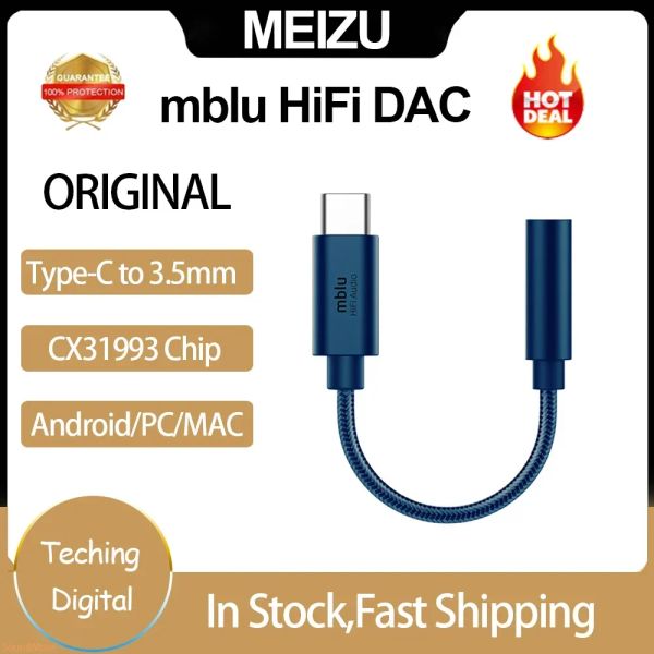 Усилители оригинал Meizu Mblu Hifi DAC/Mblu Hifi DAC Pro Усилители наушников Адаптер Hifi Тип C до 3,5 мм аудиодаптер CX31993 Чип 600 Ом.