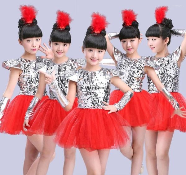 Anotlear Wear Children Jazz Dance Costumes Liginas Girls Street Show Roupas Crianças Hip Hop Dancing Suits Dress para