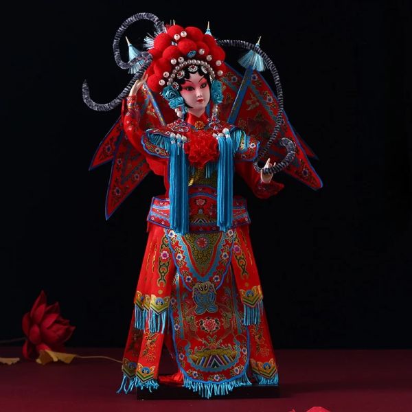 Miniaturas Estilo Chinês Característica da figura de seda boneca Ornamento de pequenos presentes Ópera de Ópera de Pequim Máscara de Artesanato Tradicional Chinês
