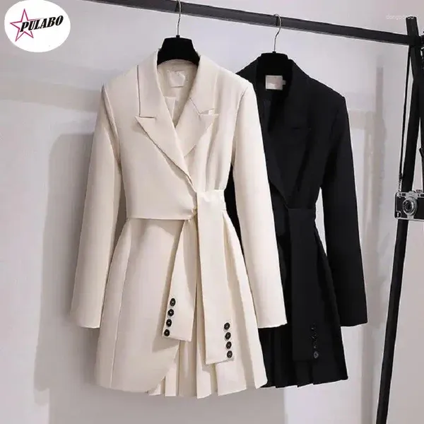 Trench femminile cappotto per la moda Pulabo Dress Donne Y2K Spring Autunno Frenello Oversize 4xl Blazer Blazer Blazer Blazer Black Blazer