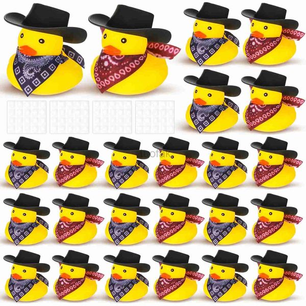 Bath Toys 24/12/48 Set Cowboy Rubber Duck Mini Rubber Duckies Bath Party Toys Bathtub Toys Birthday Swimming Favor D240507