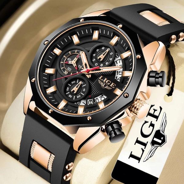 Нарученные часы часы лиге силиконовые часы часы Man Top Brand Fashion Men Watch Sport военные квартальные наручные часы мужской хронограф Reloj hombre