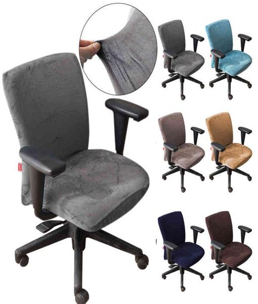 Velvet Lift Computer Desk Chair Chave para Office Study Sala Spandex Caso de assento rotativo Caso removível Slipcovers1833910